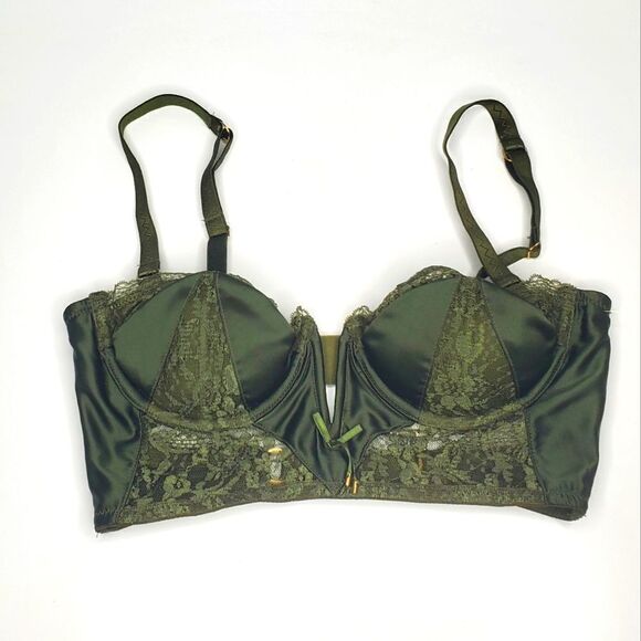 Victoria's Secret NWOT 32B Bra Longline Very Sexy Padded Demi Green 2014 - Picture 1 of 13